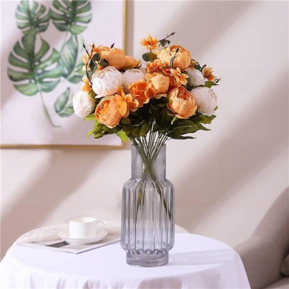 Artificial Peony Silk Flowers Fake Flowers Vintage Wedding Home Decoration Decor - Picture 3 of 5